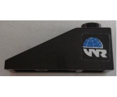 Slope 33 3 x 1 with Globe and White 'WR' World Racers Logo Pattern Model Left Side (Sticker) - Set 8863