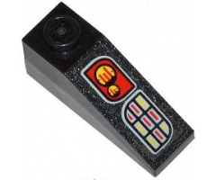 Slope 33 3 x 1 with Yellow Gauges and Red and Silver Buttons Pattern (Sticker) - Set 76000