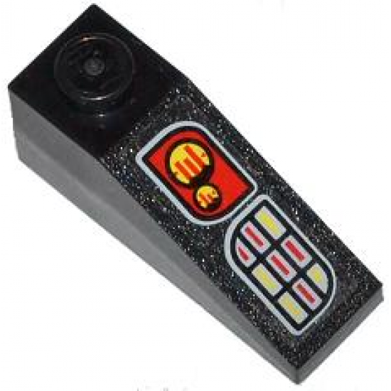 Slope 33 3 x 1 with Yellow Gauges and Red and Silver Buttons Pattern (Sticker) - Set 76000