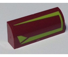 Slope, Curved 1 x 4 x 1 1/3 with Lime Lines Pattern Model Right Side (Sticker) - Set 7751