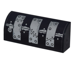 Slope, Curved 1 x 4 x 1 1/3 with 3 Silver Metal Plates, Seams and Rivets Pattern (Sticker) - Set 70840