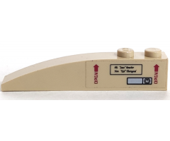 Slope, Curved 6 x 1 with 'OPEN' and Arrows Pattern Left (Sticker) - Sets 7298 / 7477