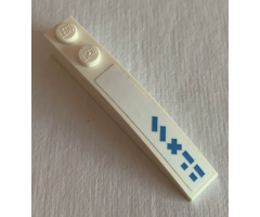 Slope, Curved 6 x 1 with Medium Blue Stripes, 'X' and Lines Pattern Model Right Side (Sticker) - Set 70616