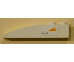 Slope, Curved 6 x 1 with Orange Triangle and Black Outlined Oval Pattern Model Left Side (Sticker) - Set 7163