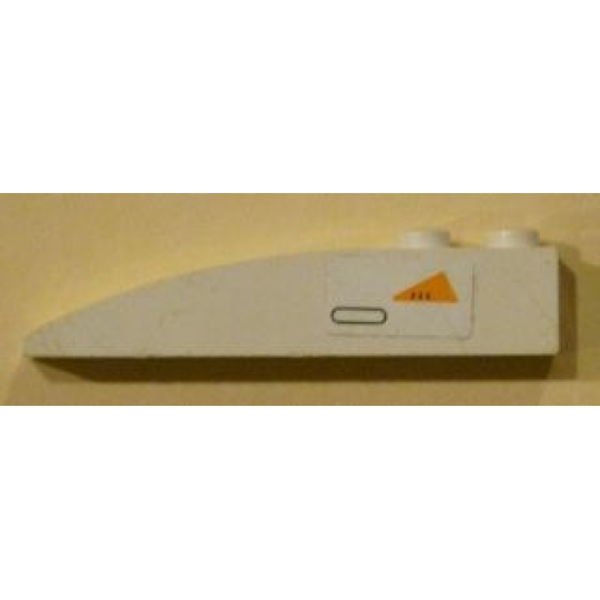 Slope, Curved 6 x 1 with Orange Triangle and Black Outlined Oval Pattern Model Left Side (Sticker) - Set 7163