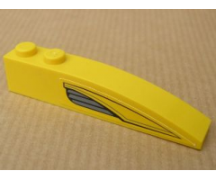 Slope, Curved 6 x 1 with Yellow and Dark Bluish Gray Pattern Left (Sticker) - Set 7044