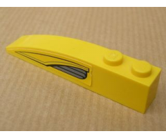 Slope, Curved 6 x 1 with Yellow and Dark Bluish Gray Pattern Right (Sticker) - Set 7044