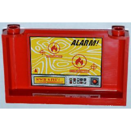 Windscreen 1 x 6 x 3 with Topographical Map, 'ALARM!' and Buttons Pattern on Inside (Sticker) - Set 4430