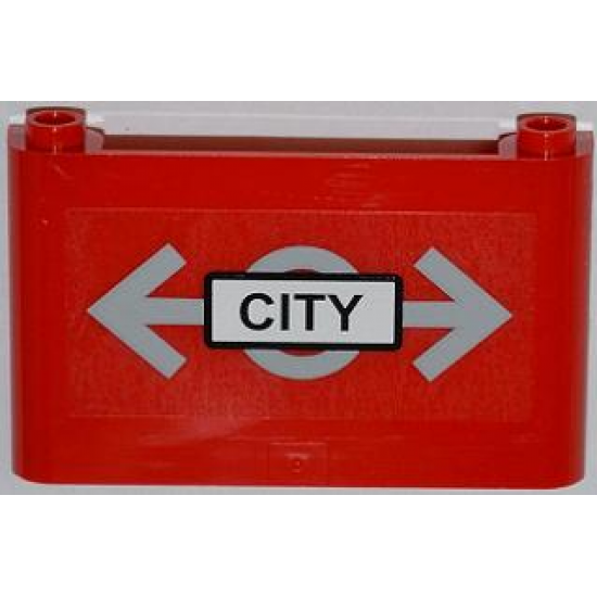 Windscreen 1 x 6 x 3 with Train Logo and 'CITY' Pattern (Sticker) - Set 7937