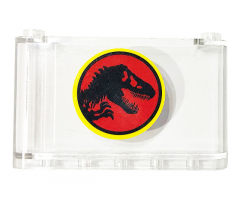 Windscreen 1 x 6 x 3 with Jurassic Park Logo Pattern (Sticker) - Set 75932