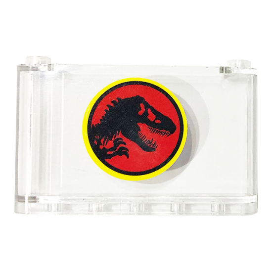 Windscreen 1 x 6 x 3 with Jurassic Park Logo Pattern (Sticker) - Set 75932