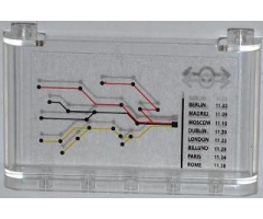 Windscreen 1 x 6 x 3 with Train Map, Train Schedule with 'BERLIN 11:03' and Train Logo Pattern (Sticker) - Set 7937