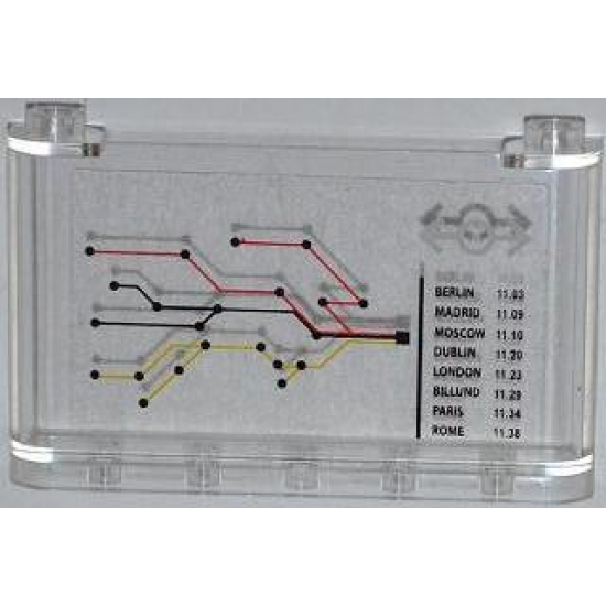 Windscreen 1 x 6 x 3 with Train Map, Train Schedule with 'BERLIN 11:03' and Train Logo Pattern (Sticker) - Set 7937