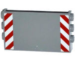 Panel 1 x 6 x 3 with Studs on Sides with Red and White Danger Stripes Pattern (Stickers) - Set 60075