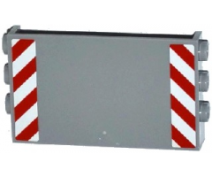 Panel 1 x 6 x 3 with Studs on Sides with Red and White Danger Stripes Pattern (Stickers) - Set 60075