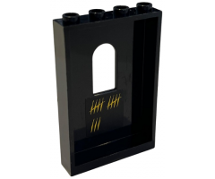 Panel 1 x 4 x 5 with Window with Yellow Tally Marks Pattern on Inside (Sticker) - Set 9450