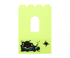 Panel 1 x 4 x 5 with Window with Cracked Wall, Dark Red Eyes and Black Spider Pattern (Sticker) - Set 70732