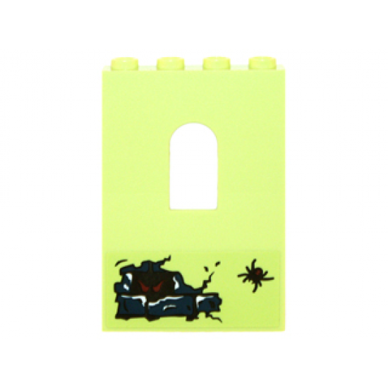 Panel 1 x 4 x 5 with Window with Cracked Wall, Dark Red Eyes and Black Spider Pattern (Sticker) - Set 70732
