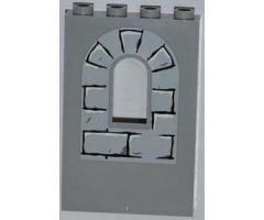 Panel 1 x 4 x 5 with Window with Light Bluish Gray Bricks Pattern 1 (Sticker) - Sets 4183 / 7946