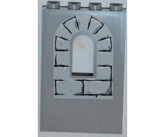 Panel 1 x 4 x 5 with Window with Light Bluish Gray Bricks Pattern 2 (Sticker) - Sets 4183 / 7946