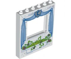 Panel 1 x 6 x 6 with Window with Curtains and Flower Box Pattern