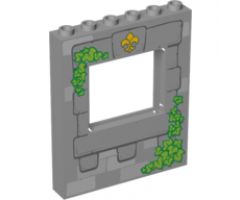 Panel 1 x 6 x 6 with Window with Fleur de Lis and Leaves Pattern