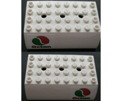 Slope, Curved 6 x 8 x 2 Double with Octan Logo Pattern on Both Sides (Stickers) - Set 3180