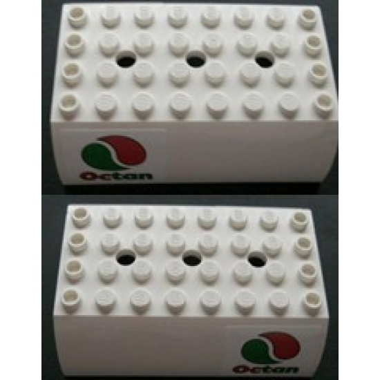 Slope, Curved 6 x 8 x 2 Double with Octan Logo Pattern on Both Sides (Stickers) - Set 3180