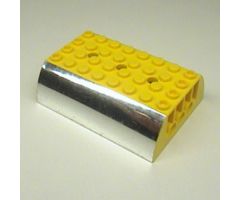 Slope, Curved 6 x 8 x 2 Double with Chrome Silver Sides Pattern