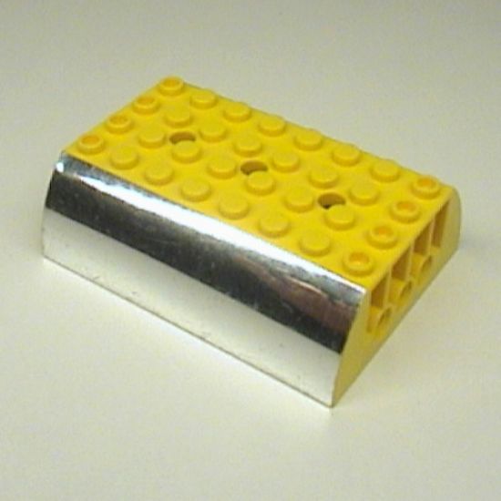 Slope, Curved 6 x 8 x 2 Double with Chrome Silver Sides Pattern