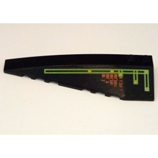 Wedge 10 x 3 Left with Light Bars and Alien Characters Pattern (Sticker) - Set 7691
