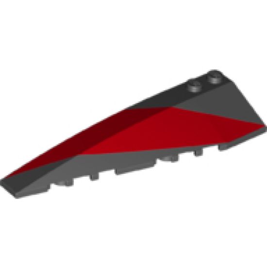 Wedge 10 x 3 Left with Red Stripe Pattern