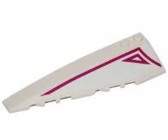Wedge 10 x 3 Left with Magenta Stripe and Outlined Triangle on White Background Pattern (Sticker) - Set 70849