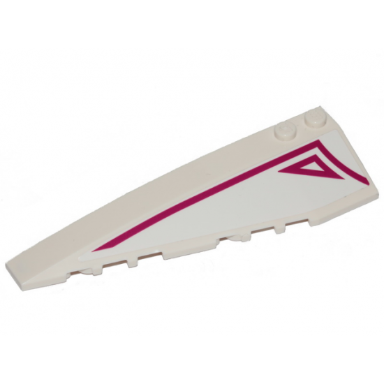 Wedge 10 x 3 Left with Magenta Stripe and Outlined Triangle on White Background Pattern (Sticker) - Set 70849