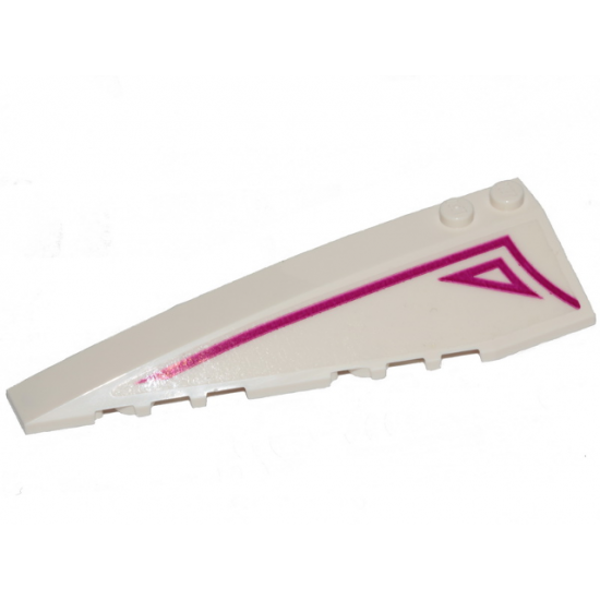 Wedge 10 x 3 Left with Magenta Stripe and Outlined Triangle on Transparent Background Pattern (Sticker) - Set 70830
