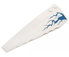 Wedge 10 x 3 Left with Blue Lightning Pattern (Sticker) - Set 70724
