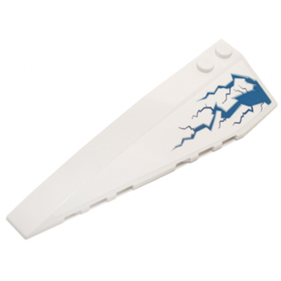 Wedge 10 x 3 Left with Blue Lightning Pattern (Sticker) - Set 70724