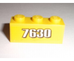 Brick 1 x 3 with White '7630' on Yellow Background Pattern (Sticker) - Set 7630