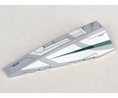 Wedge 10 x 3 Left with Jedi Starfighter Dark Green Pattern (Stickers) - Set 7868