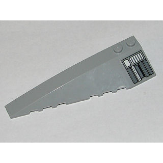 Wedge 10 x 3 Left with Silver Machinery Pattern (Sticker) - Set 8036