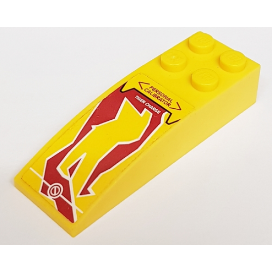 Slope, Curved 6 x 2 with 'Personal Calibrator' / 'Tiger Charge' Pattern (Sticker) - Set 8113