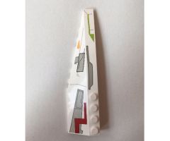 Wedge 12 x 3 Left with Gray Panels & Lime/Medium Orange/Dark Red Markings Pattern