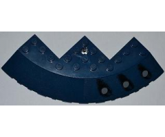 Brick, Round Corner 10 x 10 with Slope 33 Edge, Axle Hole, Facet Cutout with 3 Launch Tubes Pattern Model Right (Sticker) - Set 8018