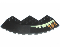 Brick, Round Corner 10 x 10 with Slope 33 Edge, Axle Hole, Facet Cutout with Light Bars and Alien Characters Pattern Model Right (Sticker) - Set 7699
