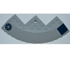 Brick, Round Corner 10 x 10 with Slope 33 Edge, Axle Hole, Facet Cutout with Separatist Logo and Dark Blue Square Pattern Right (Stickers) - Set 8018