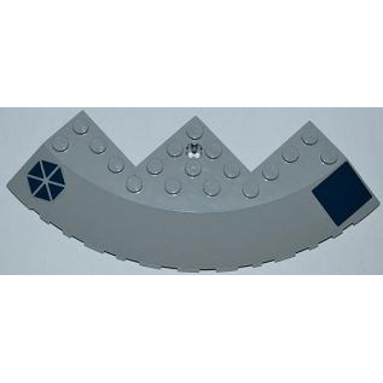 Brick, Round Corner 10 x 10 with Slope 33 Edge, Axle Hole, Facet Cutout with Separatist Logo and Dark Blue Square Pattern Right (Stickers) - Set 8018