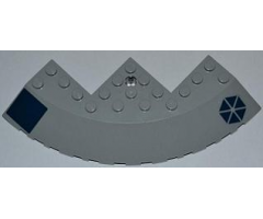 Brick, Round Corner 10 x 10 with Slope 33 Edge, Axle Hole, Facet Cutout with Separatist Logo and Dark Blue Square Pattern Left (Stickers) - Set 8018