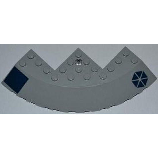 Brick, Round Corner 10 x 10 with Slope 33 Edge, Axle Hole, Facet Cutout with Separatist Logo and Dark Blue Square Pattern Left (Stickers) - Set 8018