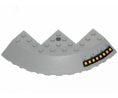Brick, Round Corner 10 x 10 with Slope 33 Edge, Axle Hole, Facet Cutout with SW Outlet Nozzles Pattern Model Left Side (Sticker) - Set 75233