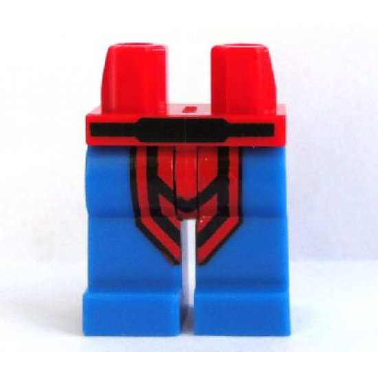 Hips and Blue Legs with Red and Black Panel and Belt Pattern